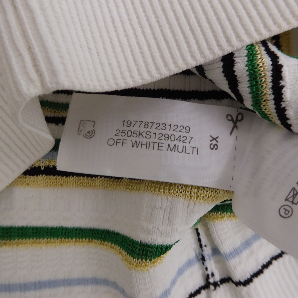 Veronica Beard Womens Varia Cardigan White Multi Metallic Stripe Ribbed Knit XS - Picture 10 of 11